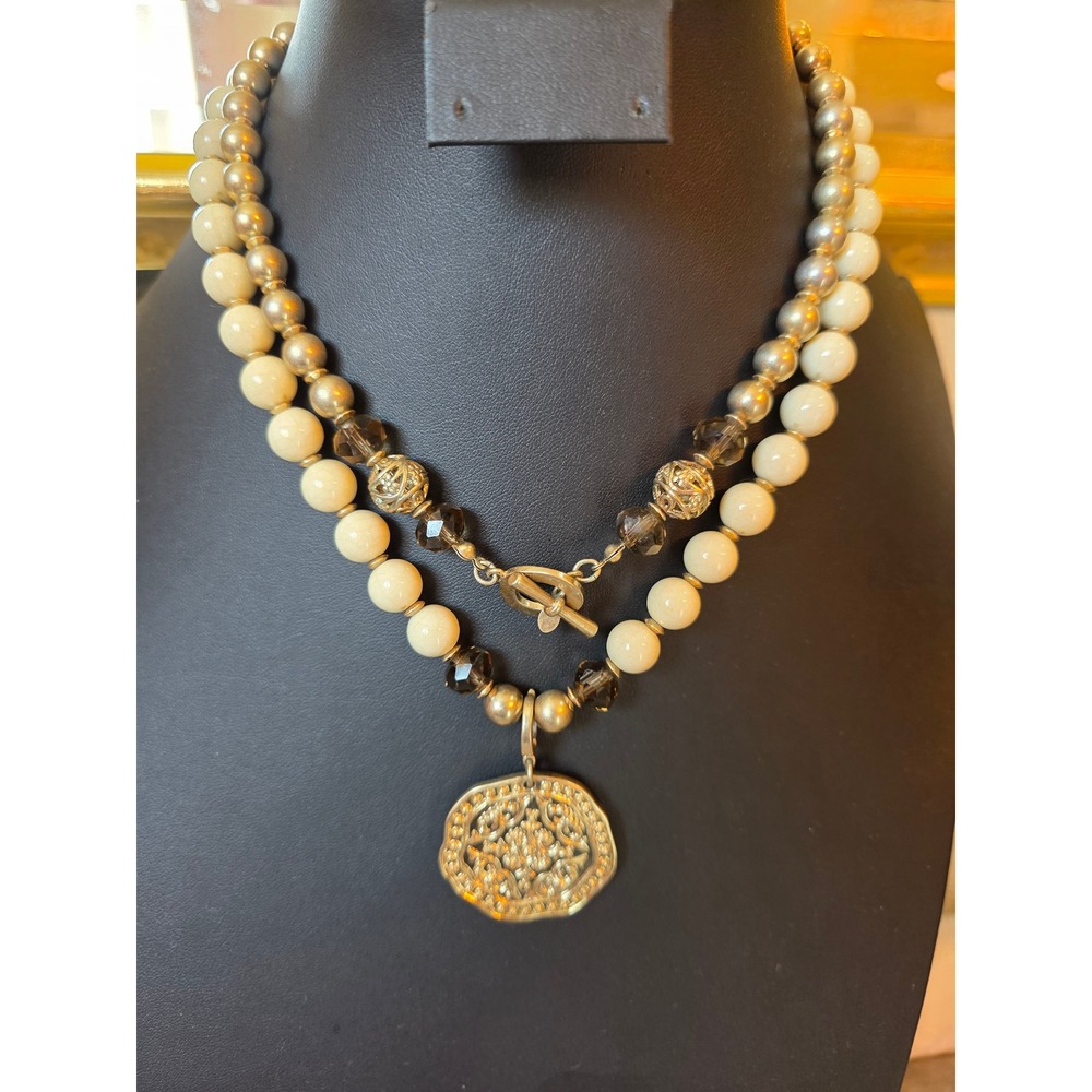 Premier Designs Multi-Strand Beaded Toggle Statement Necklace 38-inch wrap style